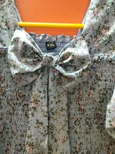 Floral Bow Full Sleeve Top