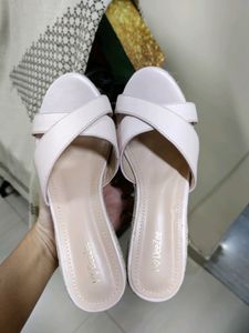 Light pink platform wedges