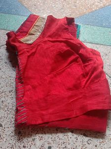 Red Readymade Saree Blouse