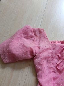 Pink Swiss Dot Dress