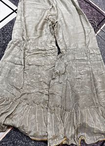 Elegant Grey Embroidered Sharara Suit