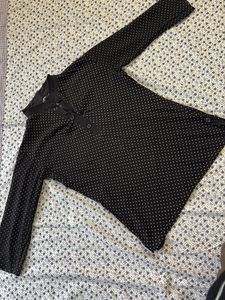Black Top- Net in Back Side- Polka Dots