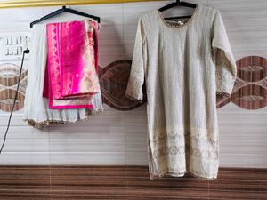 Anarkali Suit With Contrast Dupatta