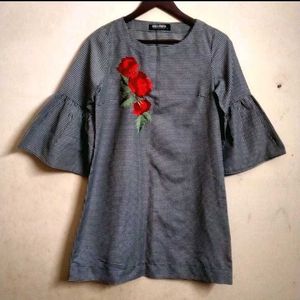 Floral Embroidered Mini Dress