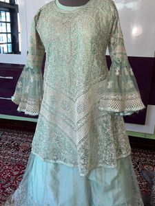 🎉offer Mint Green Embroidered Party Dress