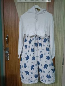 Imported Cute Bear Print winter Dress