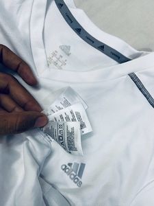 Adidas Unisex White Long Sleeve T-shirt