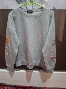 Gray Embellished Sweatshirt