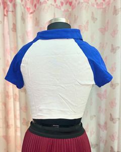 H&amp;M Polo Neck Crop Tshirt