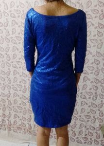 Blue Sequin Party Dress(S/M)