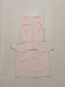 Elegant Pink Peplum Dress