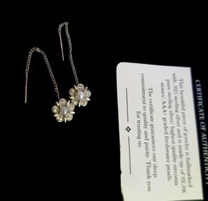 925 Silver Sui Dhaga With Pearls And Cz Stone Comb