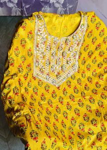 new yellow kaftan kurti