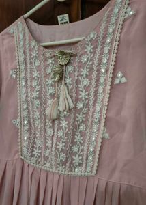 Blush Pink Embroidered Anarkali Dress