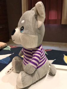 Cute Wolf Plushie with Striped Shirt
