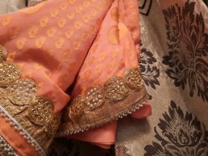 Peach Saree