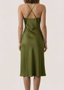 Trendy New Green Slip Dress
