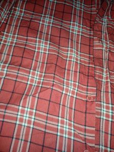 Red Plaid Long Sleeve Shirt(Xl)