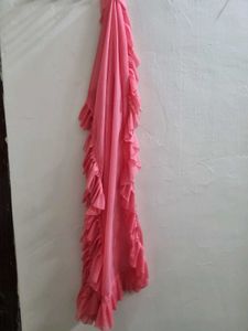 Peach skirt with ruffle dupatta
