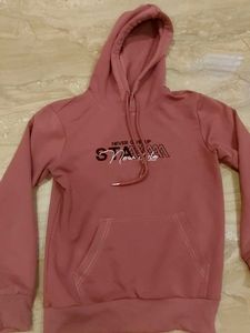 Dusty Rose Graphic Print Hoodie