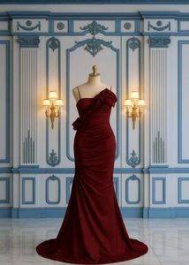 Elegant Burgundy Evening Gown