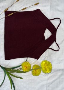 Kassually Burgundy Crop Top – Chic, Trendy