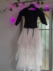 Black &amp; White Tiered Dress