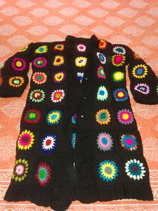 Hand Made Beautiful Multi Colour Woolen Jacket