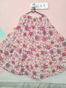 White Floral Skirt
