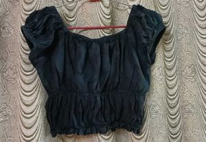 Cute Dark Blue Crop Top