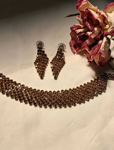 Rhinestone Choker &amp; Earring Set