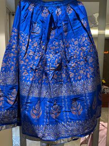 Royal Blue Printed Skirt From Jaipur