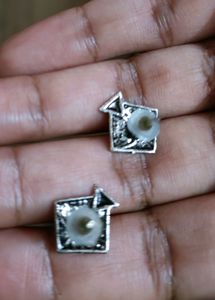 Silver Look Alike Kite Earrings