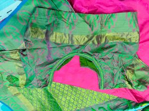 Pink &amp; green saree
