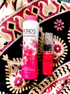 Pond's Powder & Dazzler Pink Lipstick
