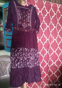 Dark Purple 💜 Long Gown With Belt