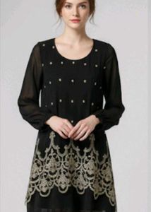 Elegant Black Embellished Dress