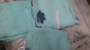 Pure Organza Suit With Brush Paint