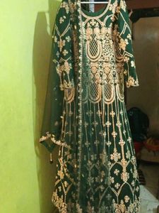 Green Beautiful Dress Only One Time Wear