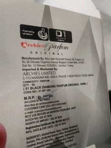 01 Zero One Black Diamond 100ml