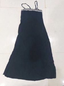 Ralph Lauren&#39;s Black Maxi Dress with White Trim