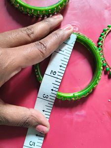 Green Beaded Bangle Set