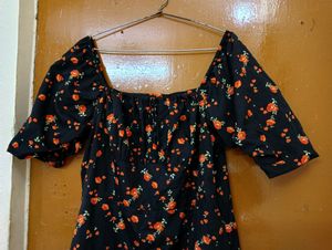 Floral Dress With Slide Slit