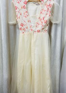 Elegant Ivory Tulle Dress New Red Cream