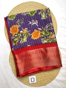 Floral Print Saree Dola Silk