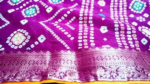 Elegant Purple Bandhani Saree