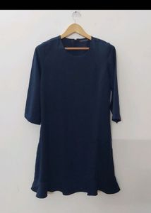 Navy Blue Dress with 3/4 Sleeves