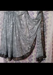 💙 With Grey Beautiful Saree