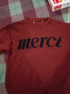 Merci Burgundy Knit Sweater