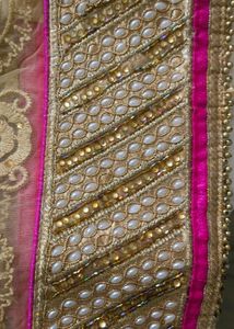 Elegant Pink and golden heavy saree